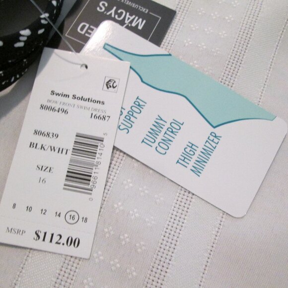 Swim Solutions Women's Abstract Bow Swimdress NWT SZ 16 - Picture 10 of 11
